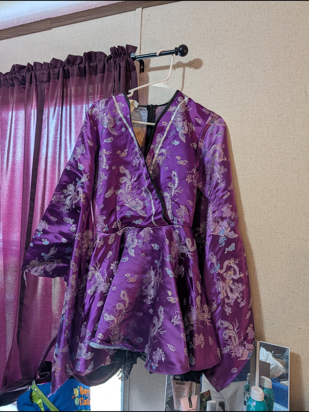 Vintage Purple Floral Geisha Costume